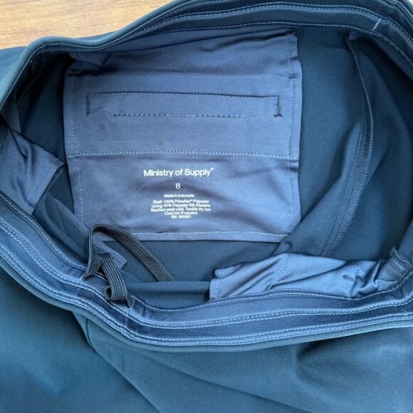 Ministry of Supply Women's Kinetic Tapered Office Work Pant Pull-on, Navy size 8 - Picture 2 of 8